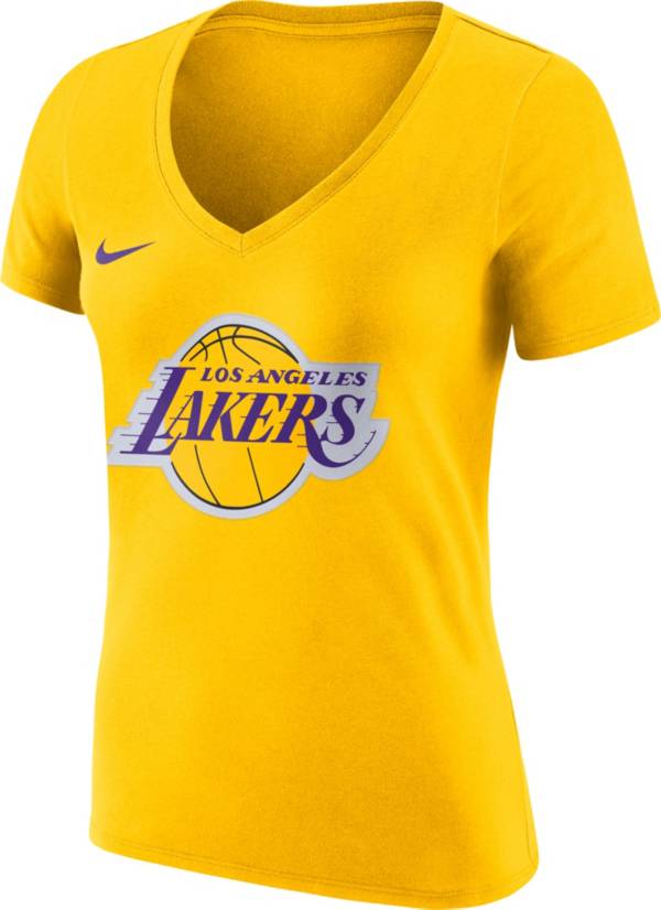 Nike Women's Los Angeles Lakers Yellow Dri-Fit V-Neck T-Shirt product image