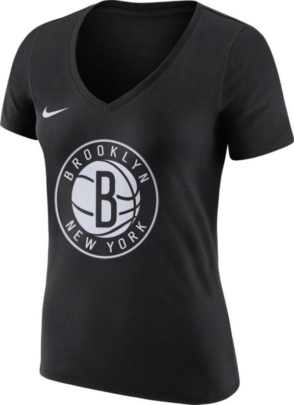 Nike Women's Brooklyn Nets Black Dri-Fit V-Neck T-Shirt