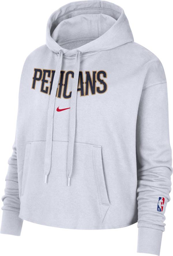 Nike Women's 2021-22 City Edition New Orleans Pelicans White Essential Cropped Pullover Hoodie product image