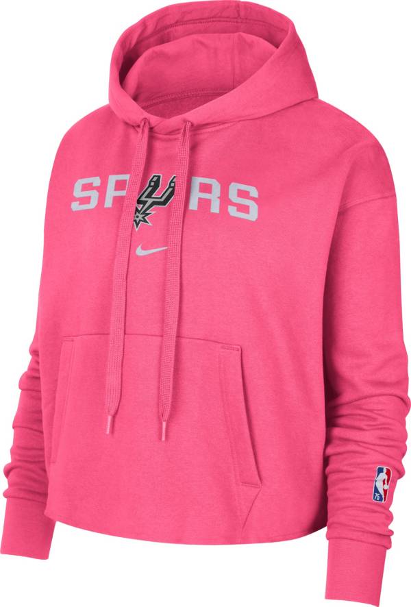Nike Women's 2021-22 City Edition San Antonio Spurs Pink Essential Cropped Pullover Hoodie