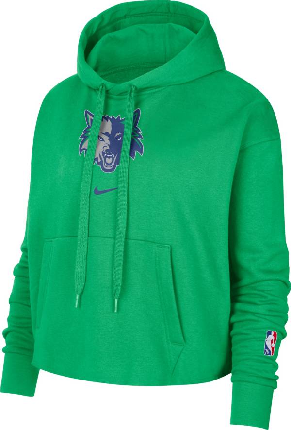Nike Women's 2021-22 City Edition Minnesota Timberwolves Green Essential Cropped Pullover Hoodie product image