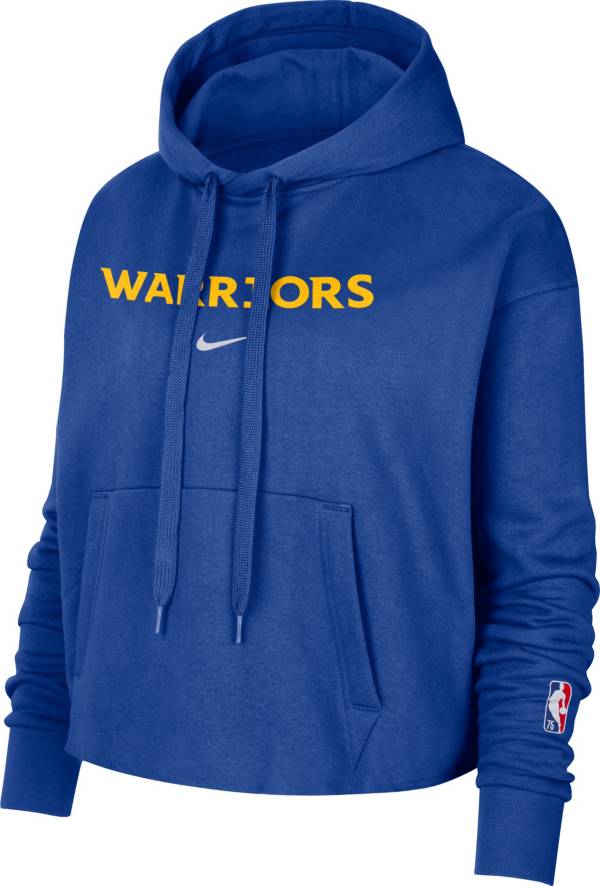 Nike Women's 2021-22 City Edition Golden State Warriors Blue Essential Cropped Pullover Hoodie