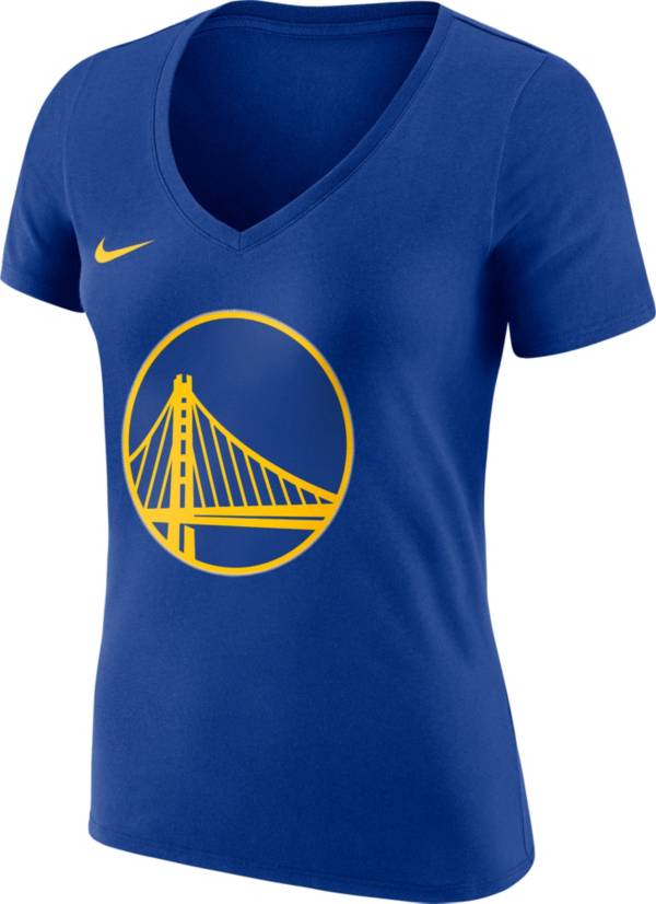 Nike Women's Golden State Warriors Blue Dri-Fit V-Neck T-Shirt