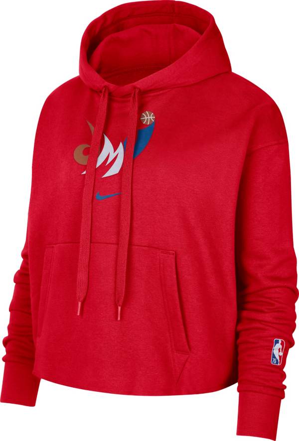 Nike Women's 2021-22 City Edition Washington Wizards Red Essential Cropped Pullover Hoodie