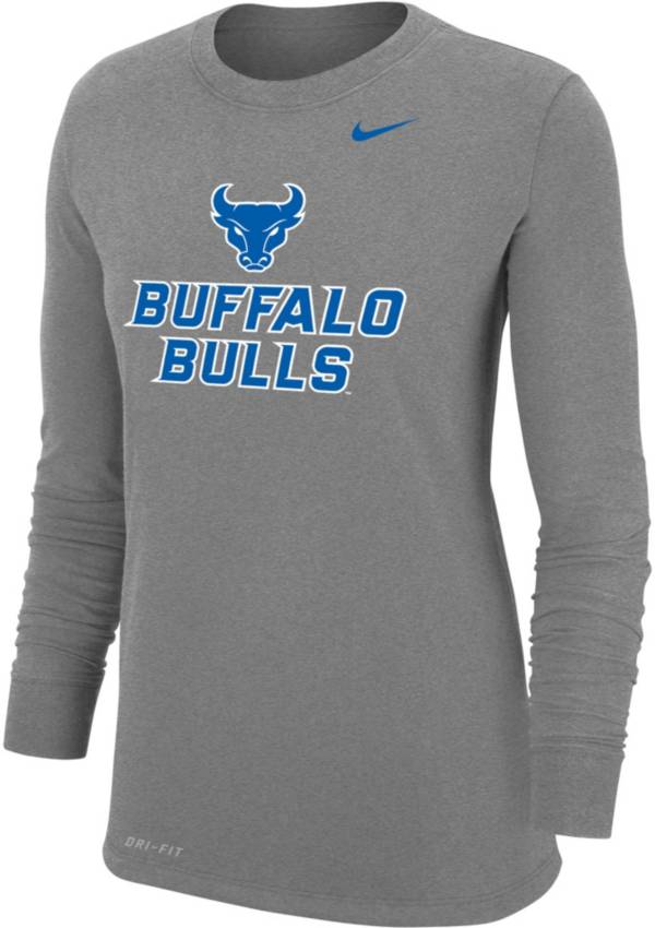 Nike Women's Buffalo Bulls Grey Dri-FIT Core Cotton Long Sleeve T-Shirt