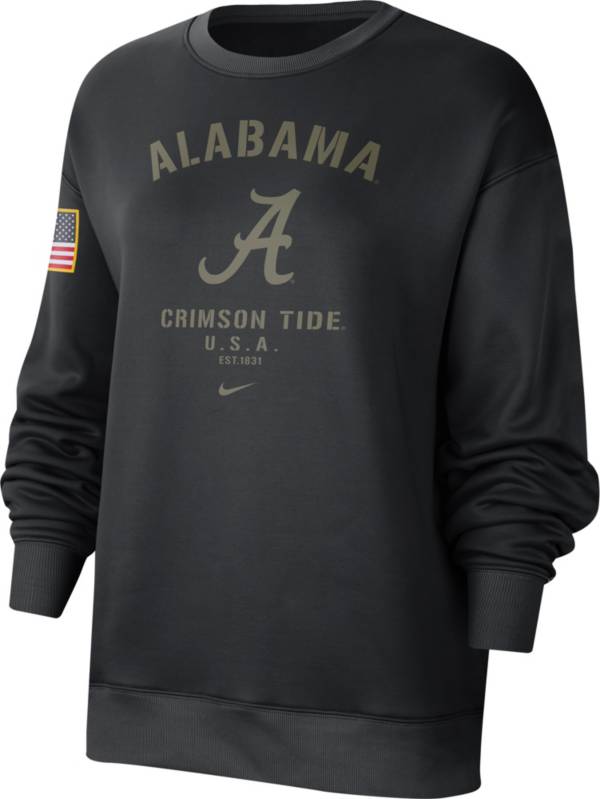 Nike Women's Alabama Crimson Tide Black Therma Military Appreciation Crew Neck Sweatshirt