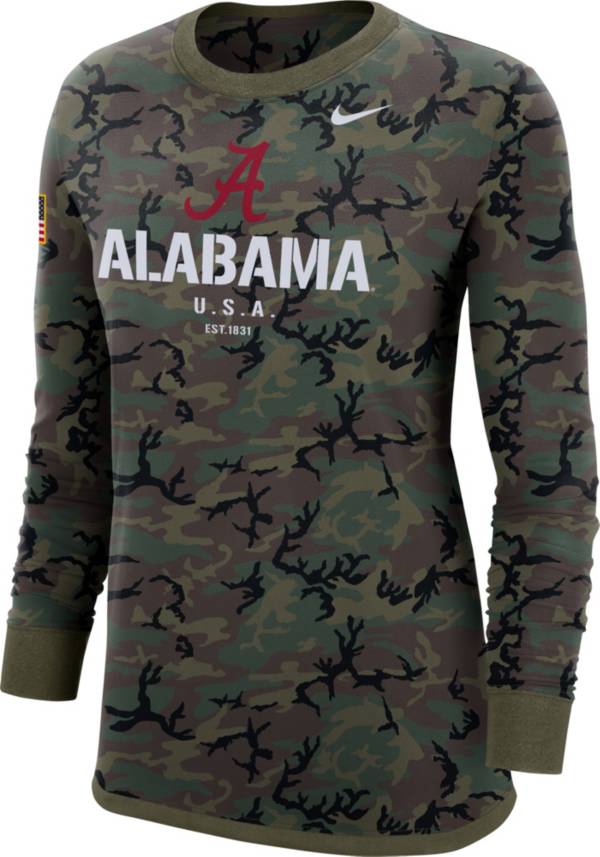 Nike Women's Alabama Crimson Tide Camo Military Appreciation Long Sleeve T-Shirt