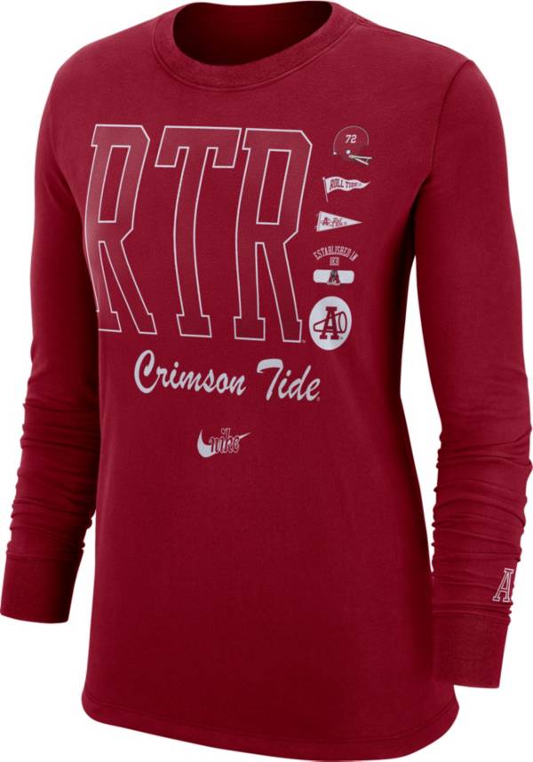 Nike Women's Alabama Crimson Tide Crimson Cuff Football Long Sleeve T-Shirt