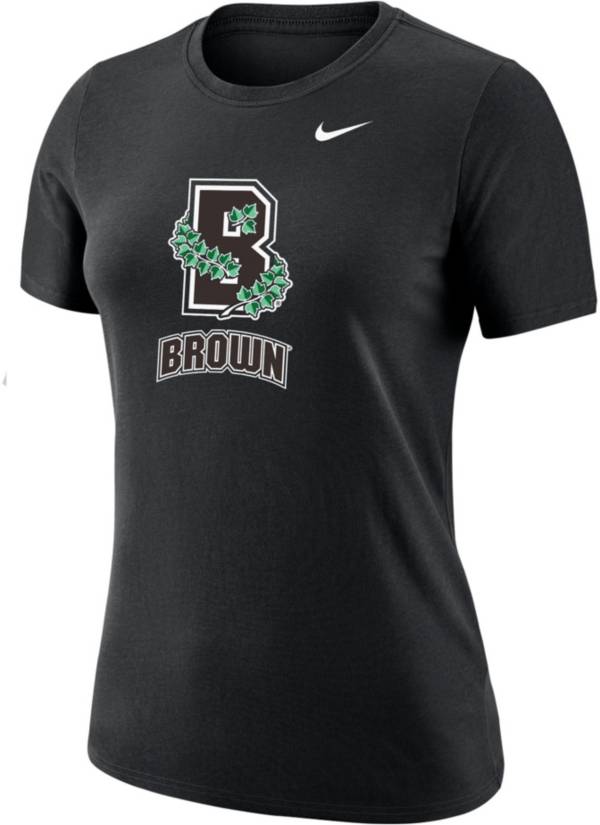 Nike Women's Brown University Bears Dri-FIT Cotton Black T-Shirt