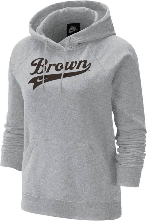 Nike Women's Brown University Bears Grey Varsity Pullover Hoodie