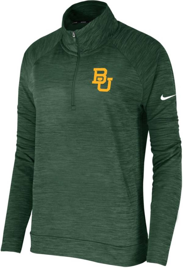 Nike Women's Baylor Bears Green Pacer Quarter-Zip Shirt