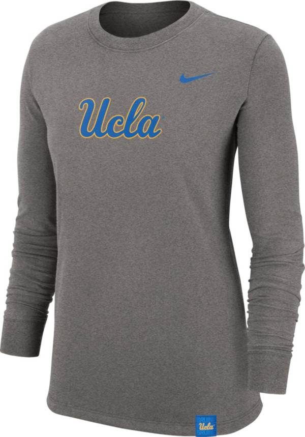 Nike Women's UCLA Bruins Grey Dri-FIT Crew Cuff Long Sleeve T-Shirt