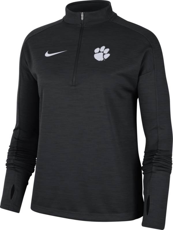 Nike Women's Clemson Tigers Dri-FIT Pacer Quarter-Zip Black Shirt