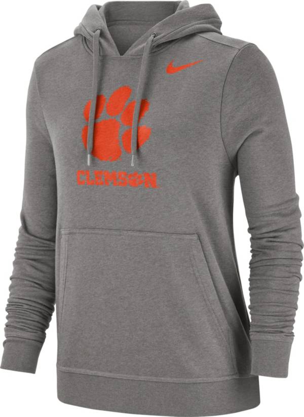 Nike Women's Clemson Tigers Grey Club Fleece Pullover Hoodie