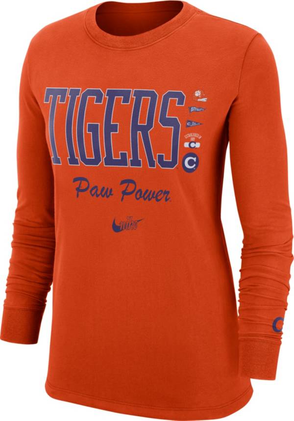 Nike Women's Clemson Tigers Orange Cuff Football Long Sleeve T-Shirt
