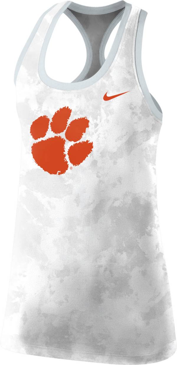 Nike Women's Clemson Tigers White Racerback Tank Top