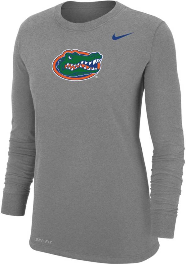 Nike Women's Florida Gators Grey Dri-FIT Cotton Long Sleeve T-Shirt product image