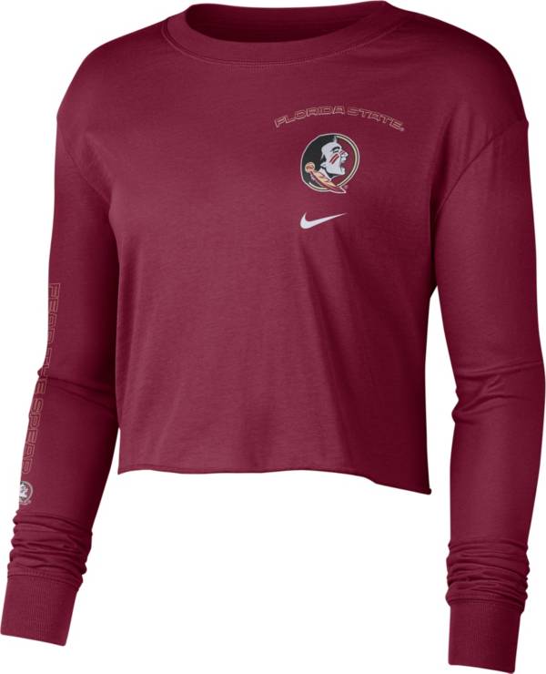 Nike Women's Florida State Seminoles Garnet Long Sleeve Crop Sweatshirt product image