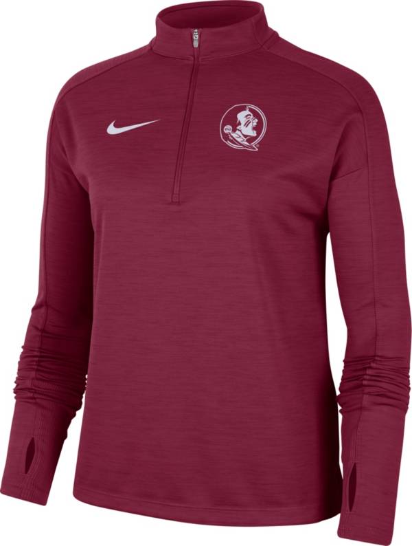 Nike Women's Florida State Seminoles Garnet Dri-FIT Pacer Quarter-Zip Shirt