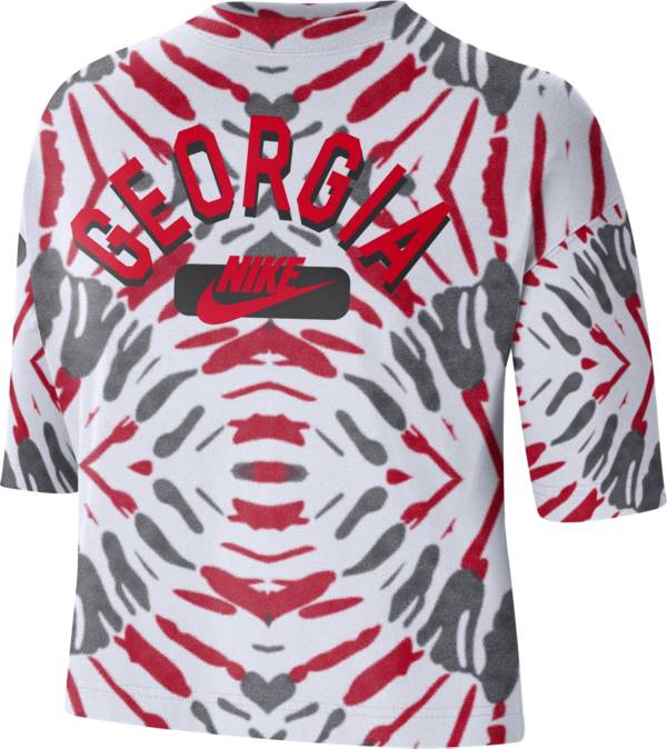 Nike Women's Georgia Bulldogs White Tie-Dye Boxy Festival T-Shirt