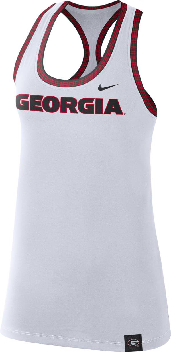 Nike Women's Georgia Bulldogs Dri-FIT Cotton Racer White Tank Top