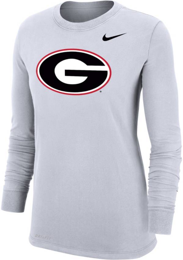 Nike Women's Georgia Bulldogs White Dri-FIT Cotton Long Sleeve T-Shirt