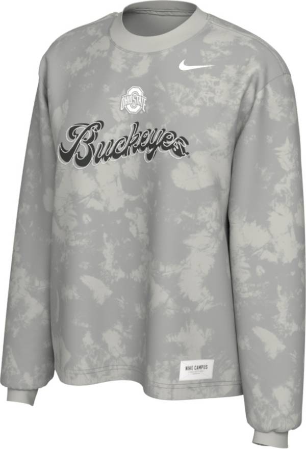 Nike Women's Ohio State Buckeyes Grey Boxy Long Sleeve T-Shirt product image