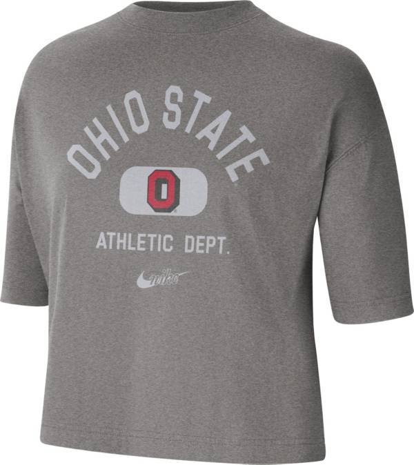 Nike Women's Ohio State Buckeyes Gray Boxy T-Shirt