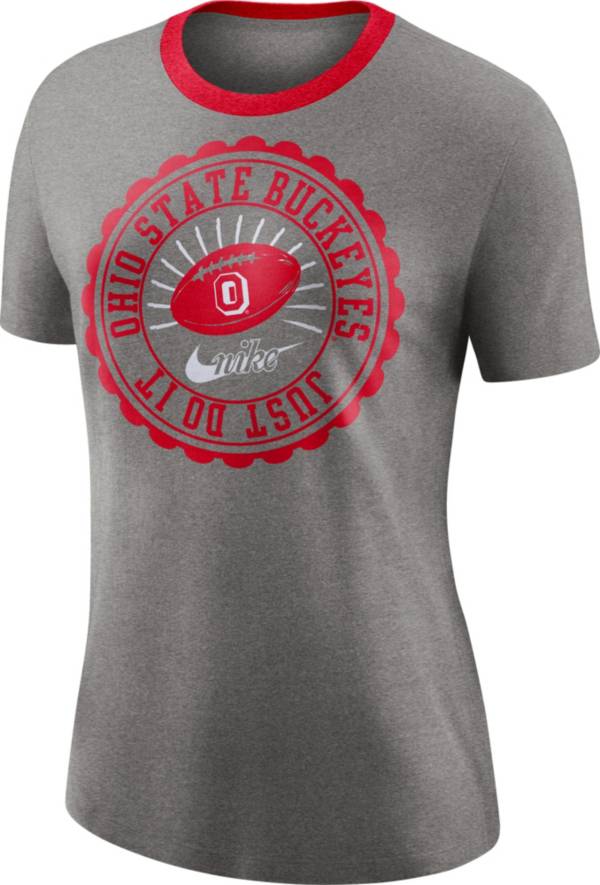 Nike Women's Ohio State Buckeyes Gray Vault Logo T-Shirt