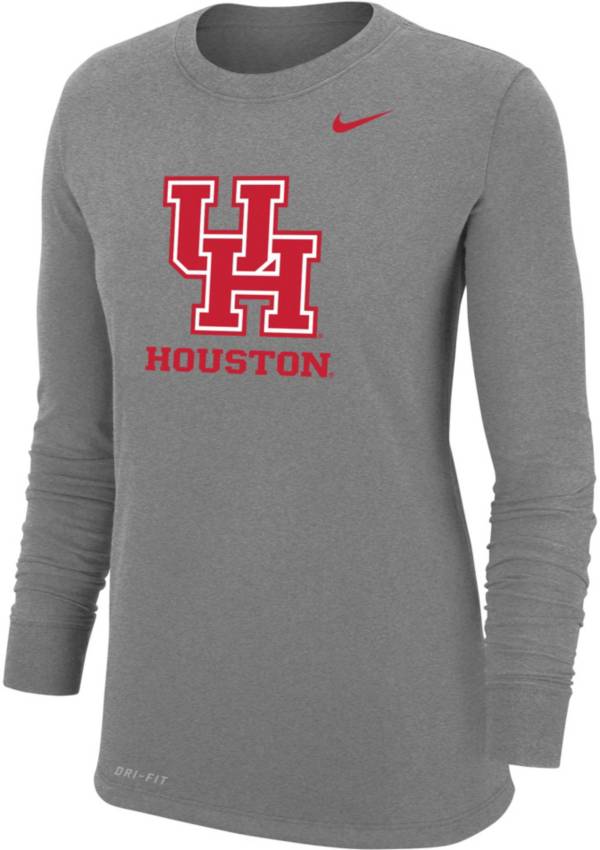 Nike Women's Houston Cougars Grey Dri-FIT Core Cotton Long Sleeve T-Shirt