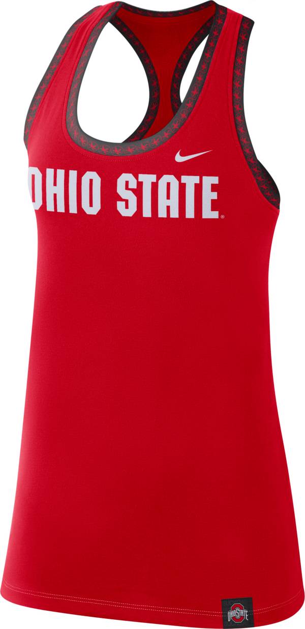 Nike Women's Ohio State Buckeyes Scarlet Dri-FIT Cotton Racer Tank Top