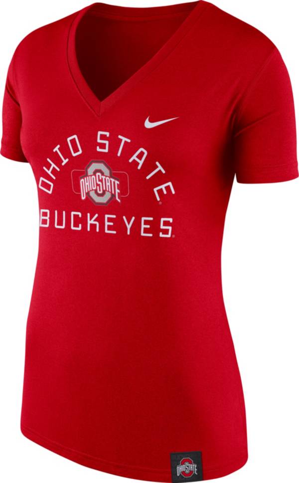 Nike Women's Ohio State Buckeyes Scarlet Slub V-Neck T-Shirt
