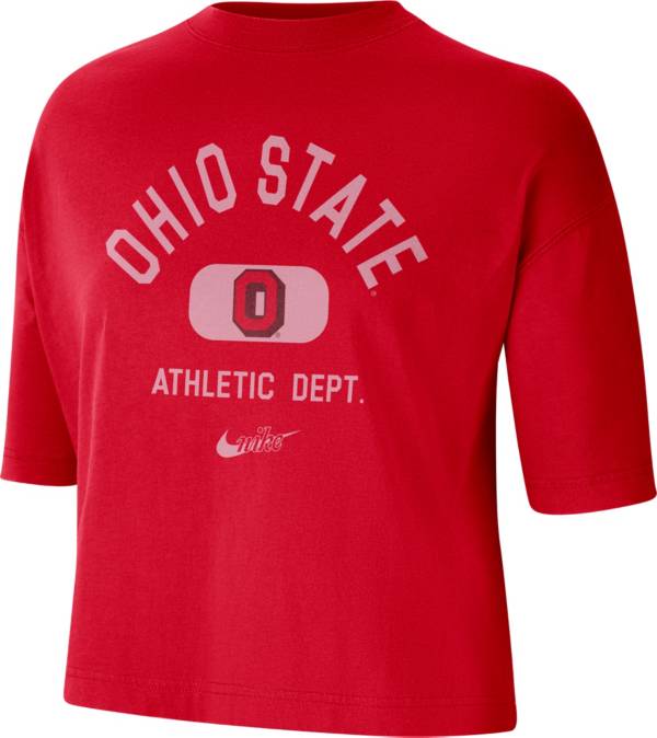 Nike Women's Ohio State Buckeyes Scarlet Boxy T-Shirt