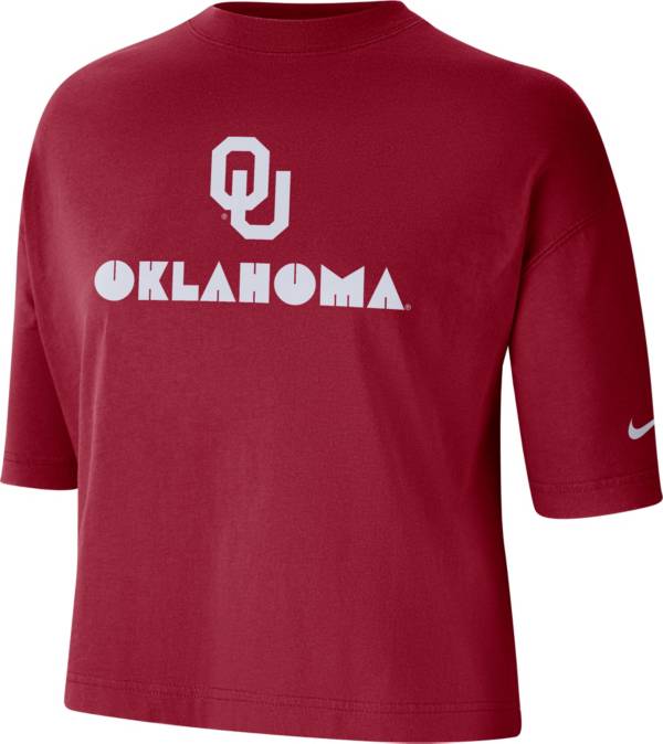 Nike Women's Oklahoma Sooners Crimson Dri-FIT Cropped T-Shirt product image