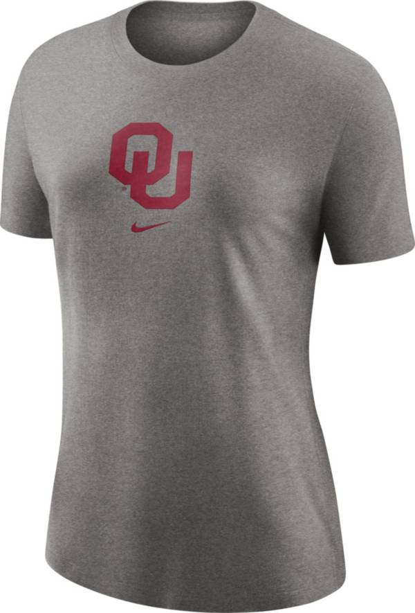 Nike Women's Oklahoma Sooners Grey Logo Crew T-Shirt