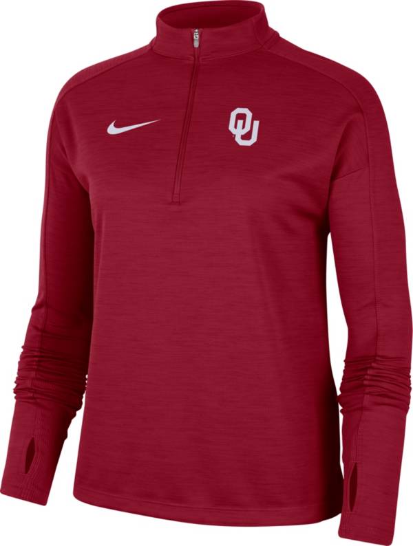 Nike Women's Oklahoma Sooners Crimson Dri-FIT Pacer Quarter-Zip Shirt