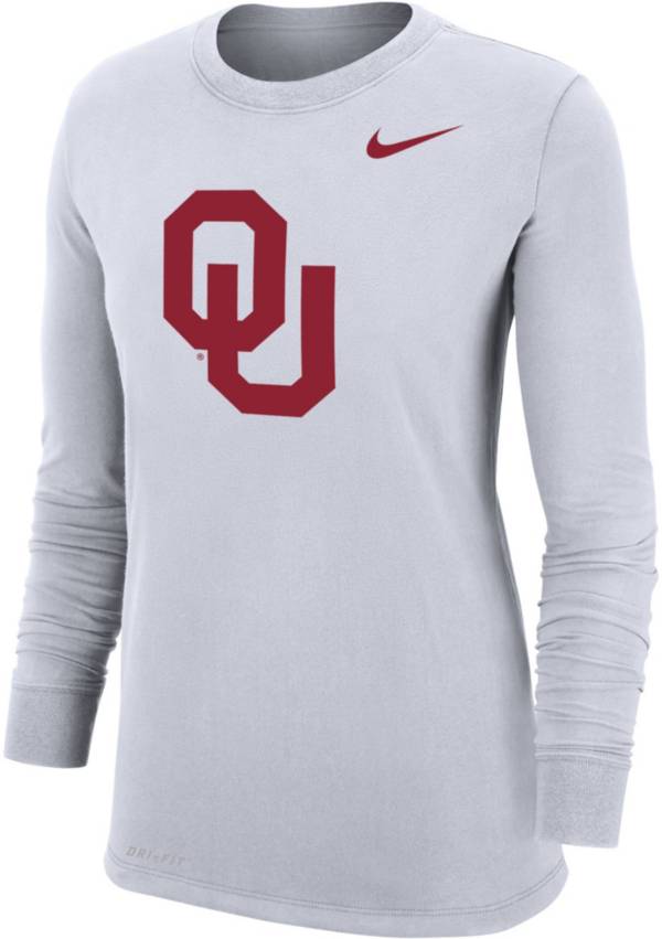 Nike Women's Oklahoma Sooners White Dri-FIT Cotton Long Sleeve T-Shirt