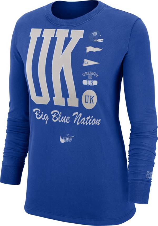 Nike Women's Kentucky Wildcats Blue Cuff Football Long Sleeve T-Shirt