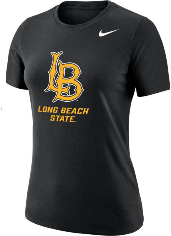 Nike Women's Long Beach State 49ers Dri-FIT Cotton Black T-Shirt