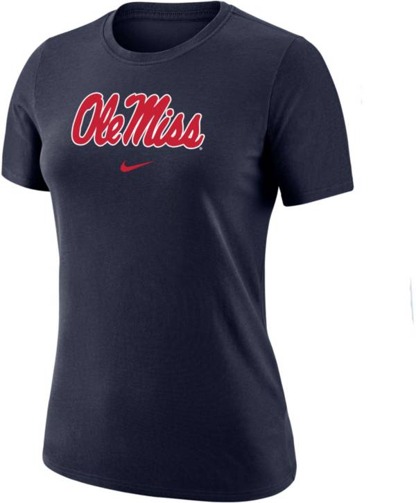 Nike Women's Ole Miss Rebels Blue Dri-FIT Cotton T-Shirt