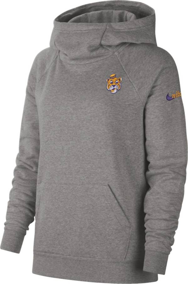 Nike Women's LSU Tigers Grey Essential Vault Pullover Hoodie