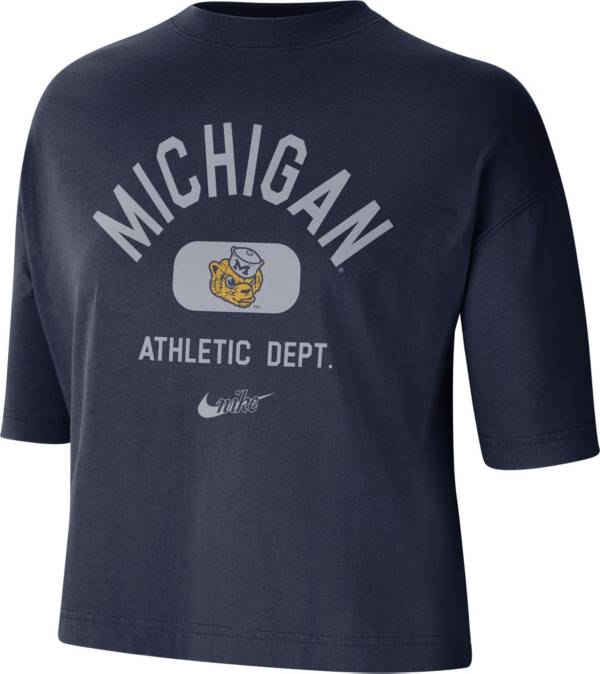 Nike Women's Michigan Wolverines Blue Boxy T-Shirt