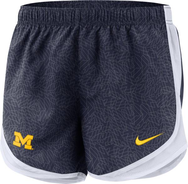 Nike Women's Michigan Wolverines Blue Dri-FIT Tempo Shorts