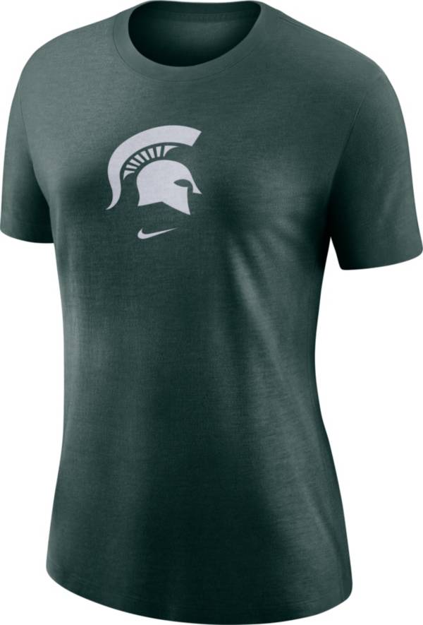 Nike Women's Michigan State Spartans Green Logo Crew T-Shirt