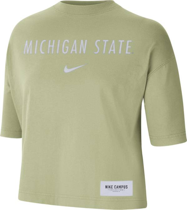 Nike Women's Michigan State Spartans Pastel Green Tonal Boxy T-Shirt
