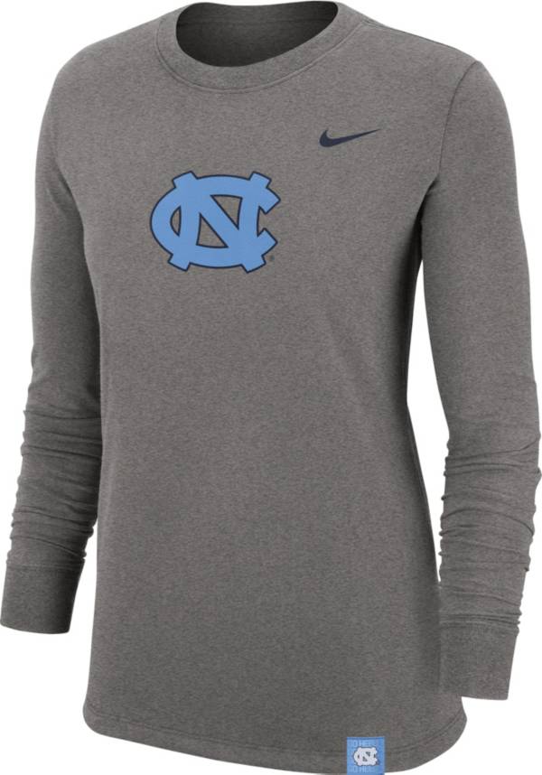 Nike Women's North Carolina Tar Heels Grey Dri-FIT Crew Cuff Long Sleeve T-Shirt