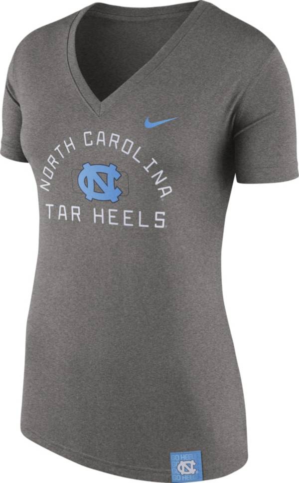 Nike Women's North Carolina Tar Heels Grey Slub V-Neck T-Shirt