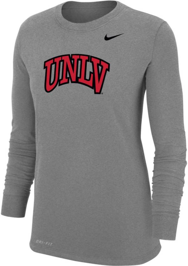 Nike Women's UNLV Rebels Grey Dri-FIT Core Cotton Long Sleeve T-Shirt