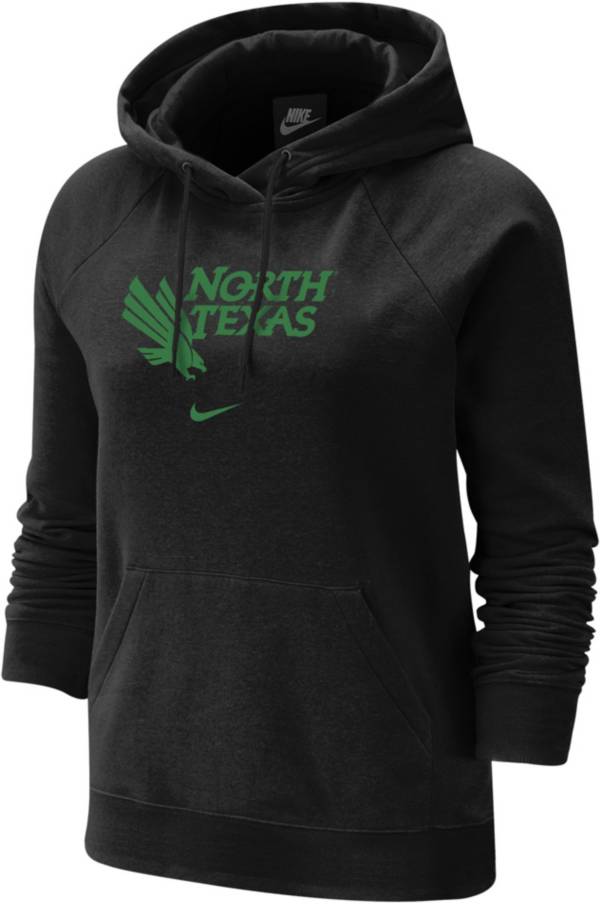 Nike Women's North Texas Mean Green Grey Varsity Pullover Hoodie