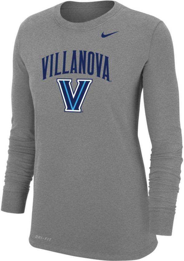 Nike Women's Villanova Wildcats Grey Dri-FIT Core Cotton Long Sleeve T-Shirt